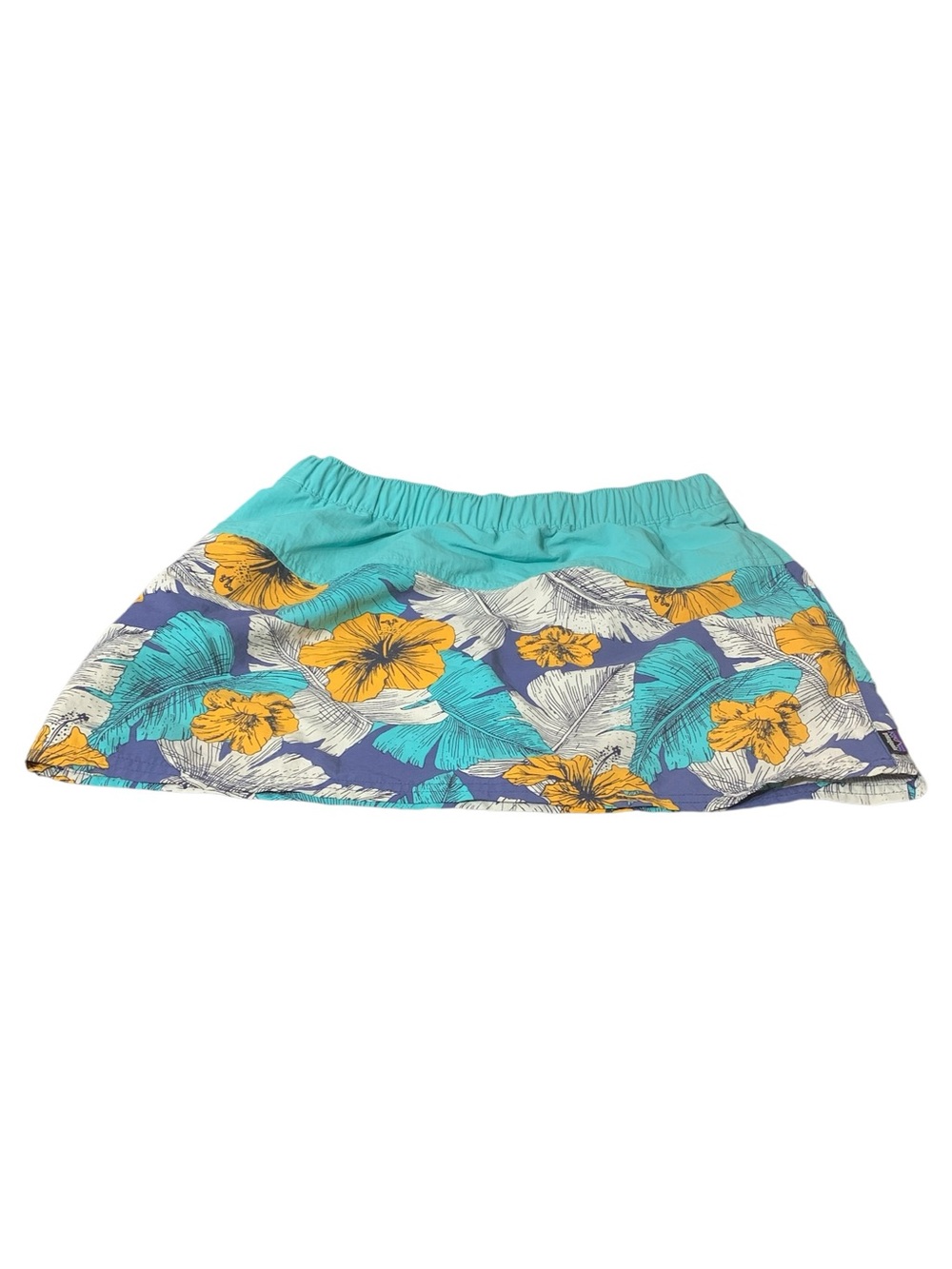 Patagonia Baggies Skirt Women's Floral Tropical Hibiscus Quick Dry Athletic Blue - Picture 2 of 5